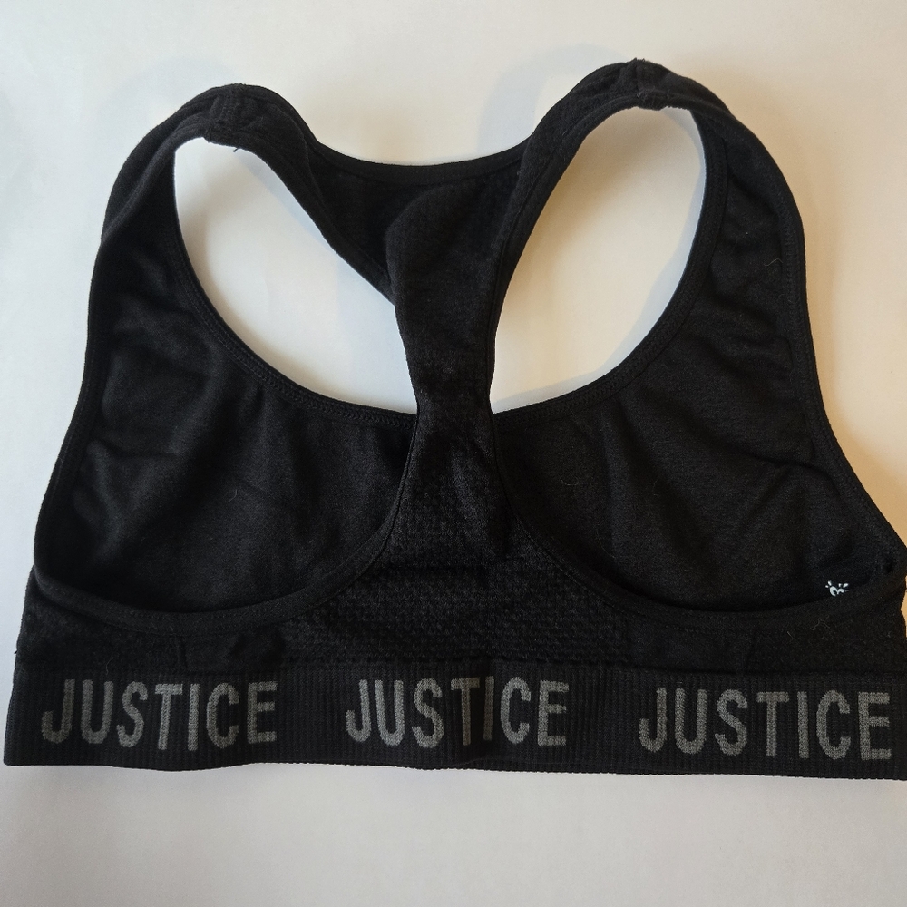 Justice Girls Black Racerback Sports Bra